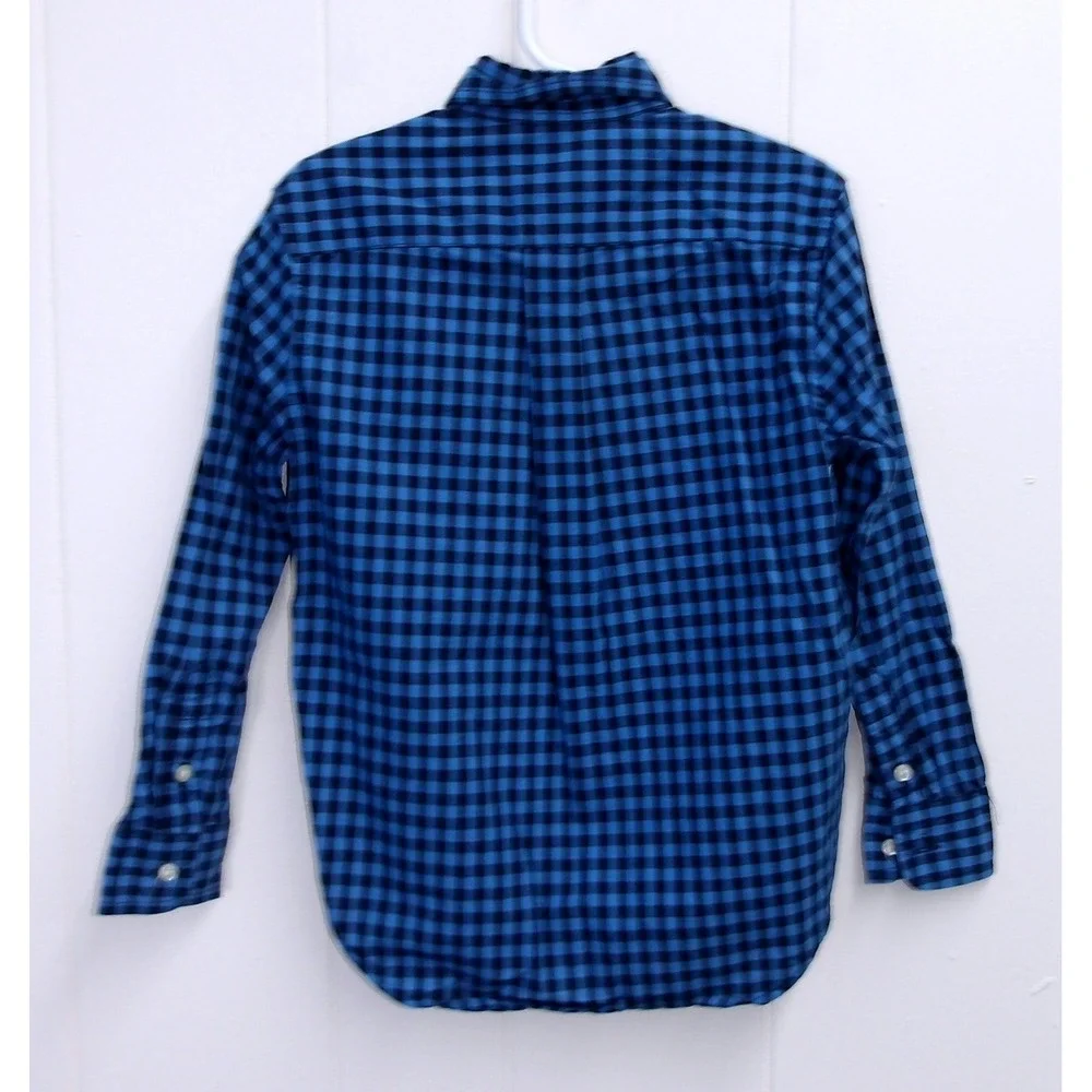 Ralph Lauren Kids Blue Gingham Checkered Long Sleeve Shirt Boys 5‎ / #1034